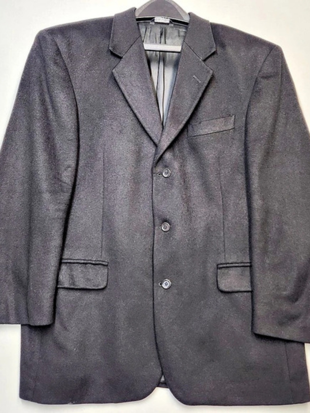 Today's Man Italy Cashmere Blend Sport Coat Blazer Men 42R Black 3 Button Preppy